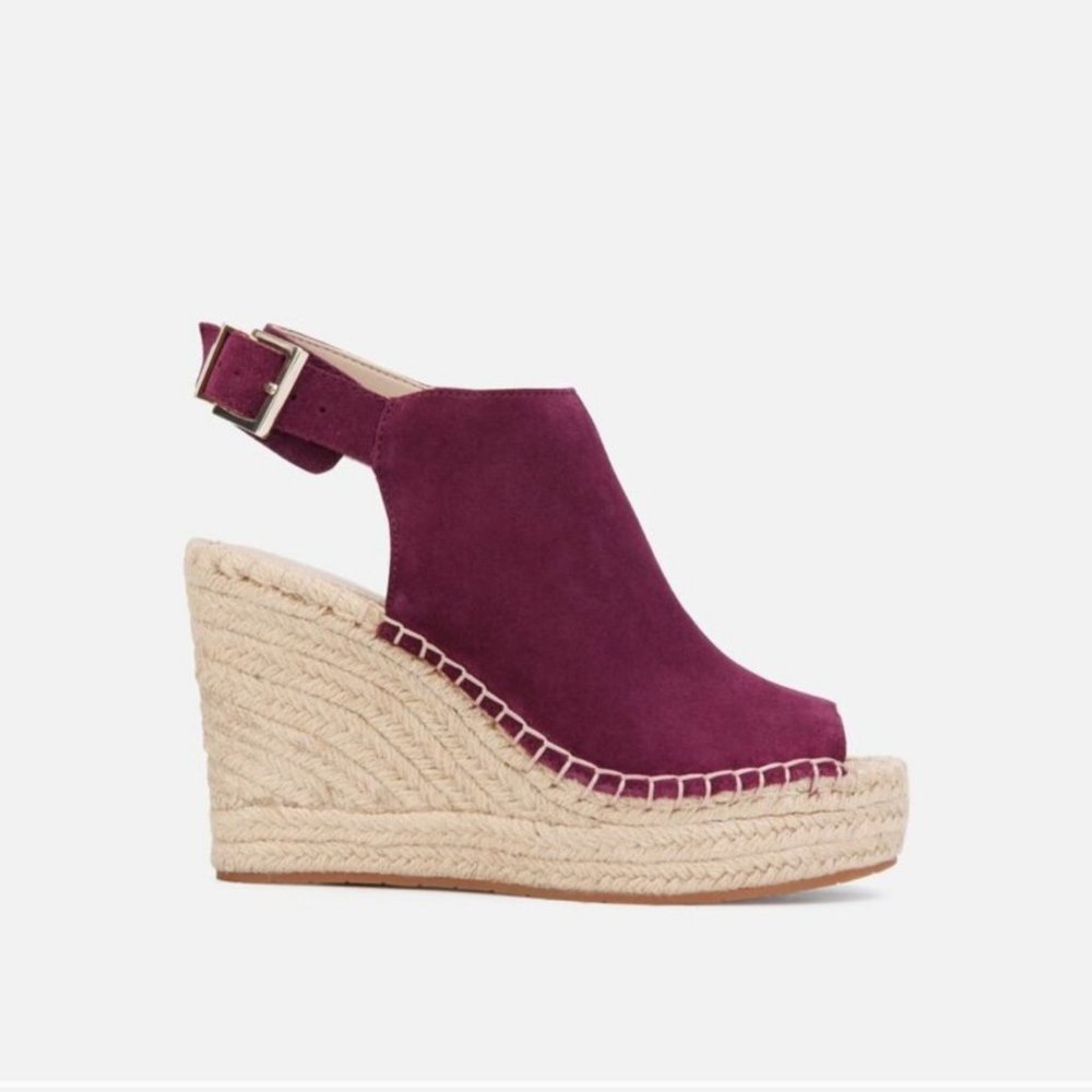 Kenneth Cole Olivia Eggplant Wedge Platform Heels